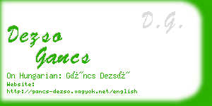 dezso gancs business card